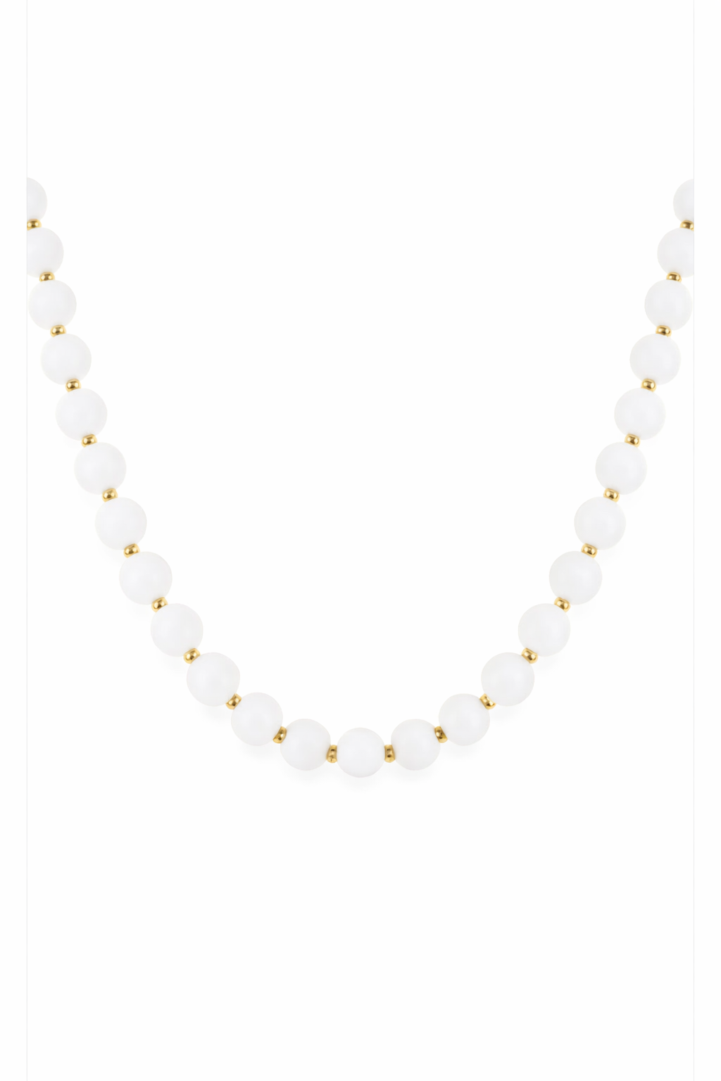 Ketting parels YK001 wit/goud
