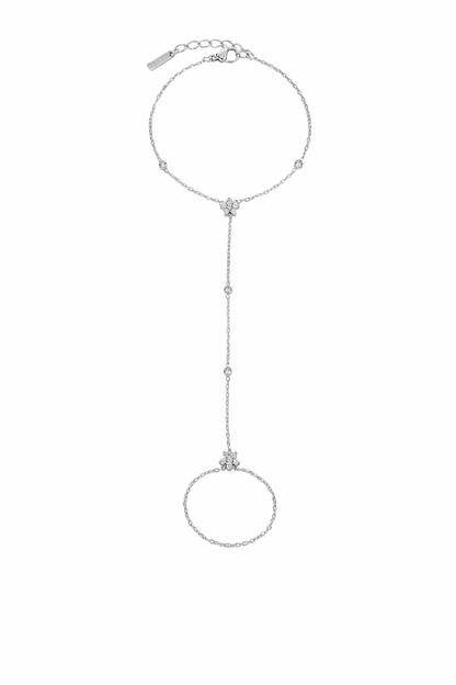 Handchain bloem SA006 zilver