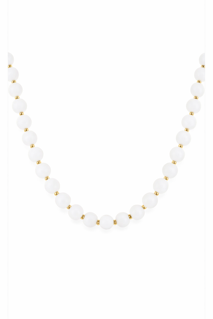 Ketting parels YK001 wit/goud