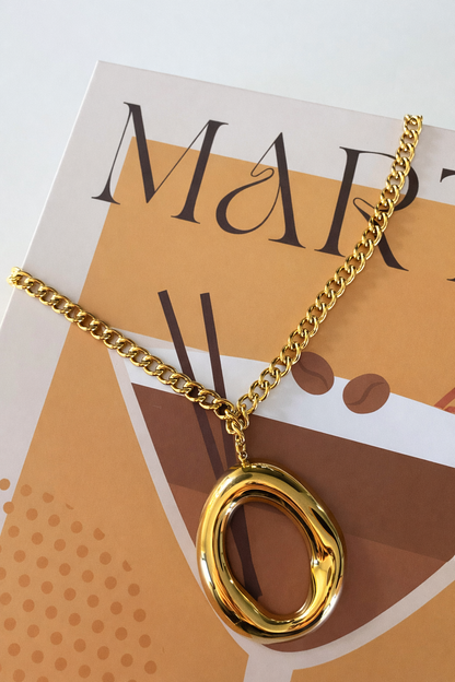 Ketting statement ovaal SK007 goud