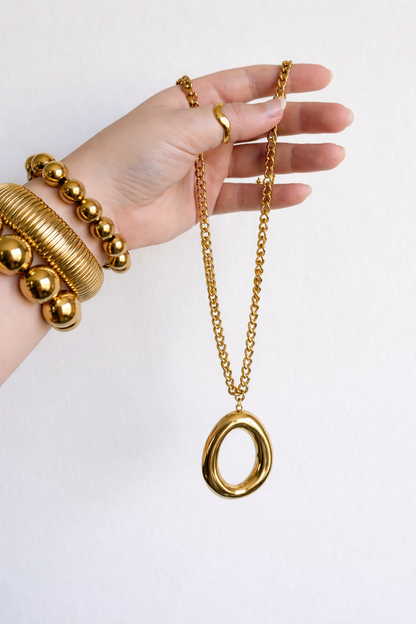 Ketting statement ovaal SK007 goud