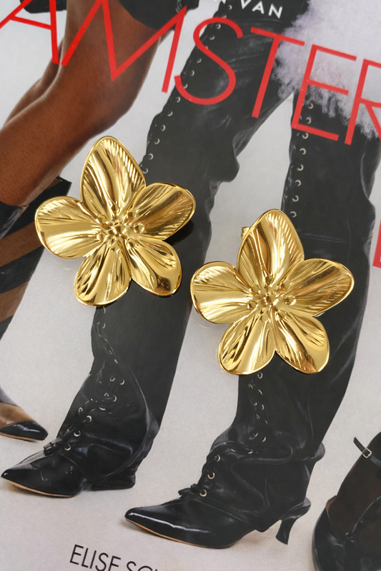 Oorbellen bloem MO004 goud