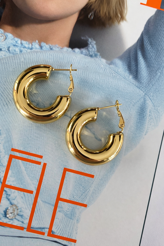 Oorbellen chunky hoops SO003 goud