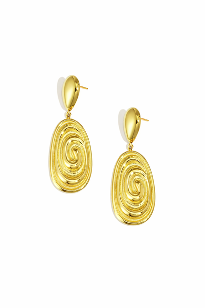 Oorbellen swirl YO004 goud