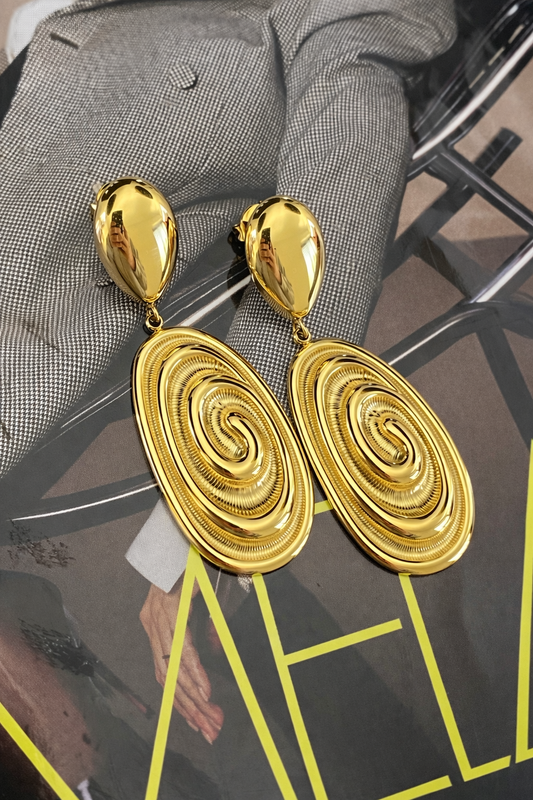 Oorbellen swirl YO004 goud