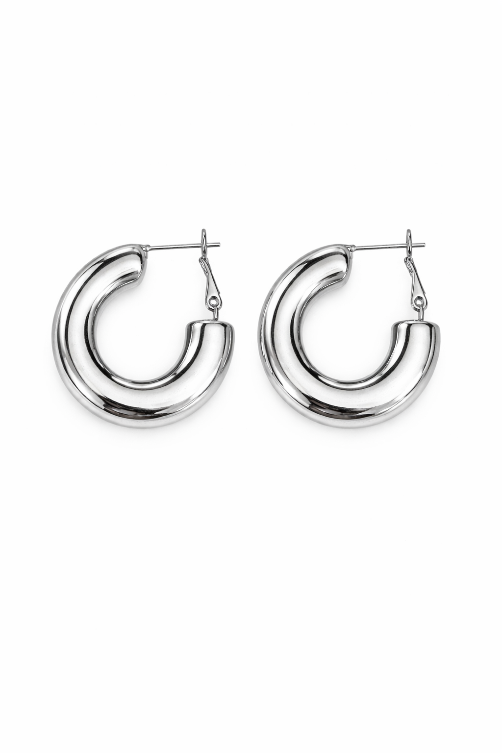 Oorbellen chunky hoops SO003 zilver