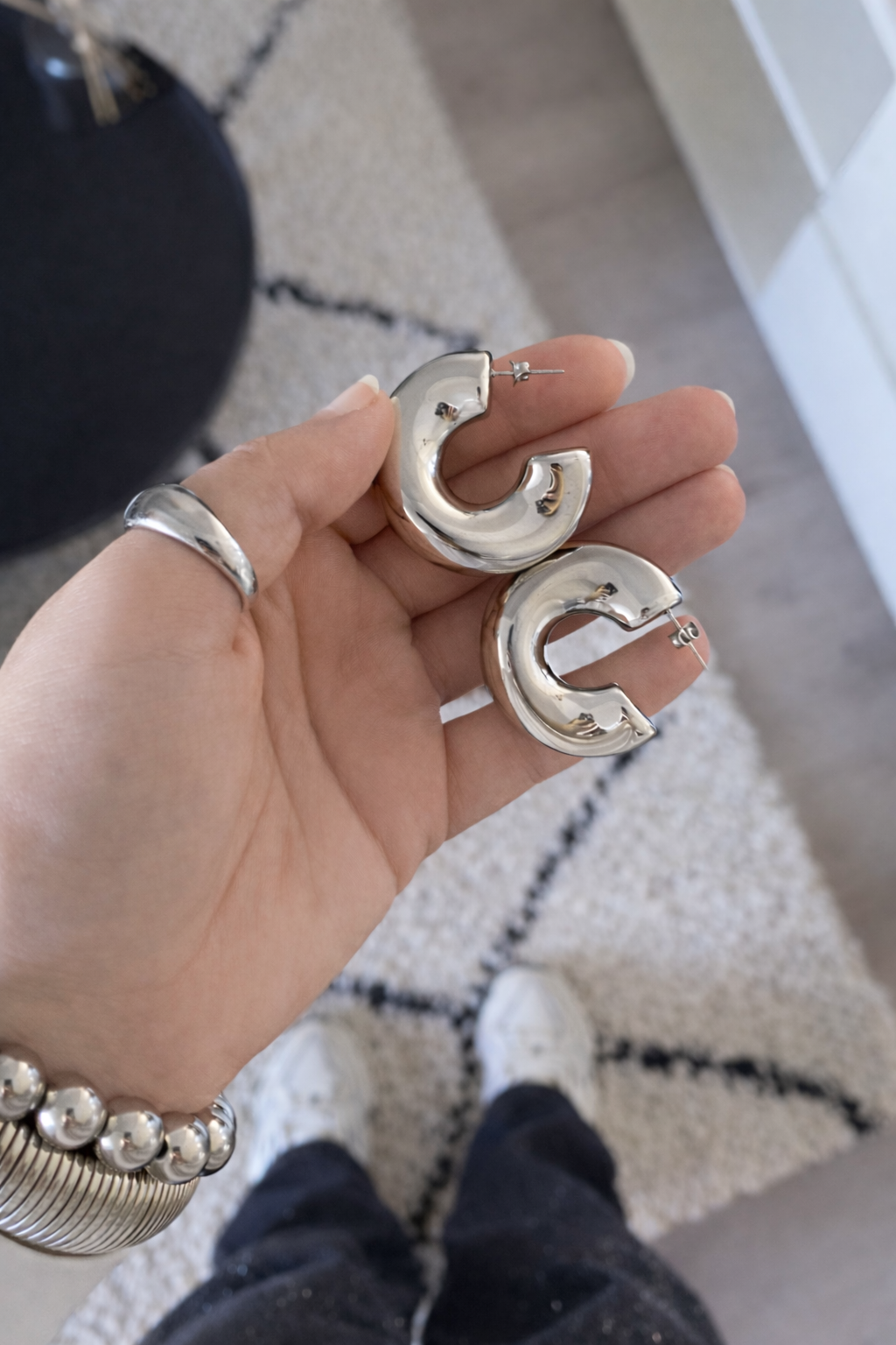Oorbellen classy hoop SO001 zilver