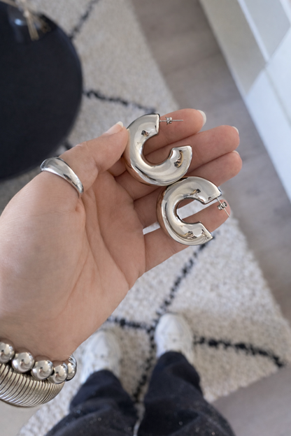 Oorbellen classy hoop SO001 zilver