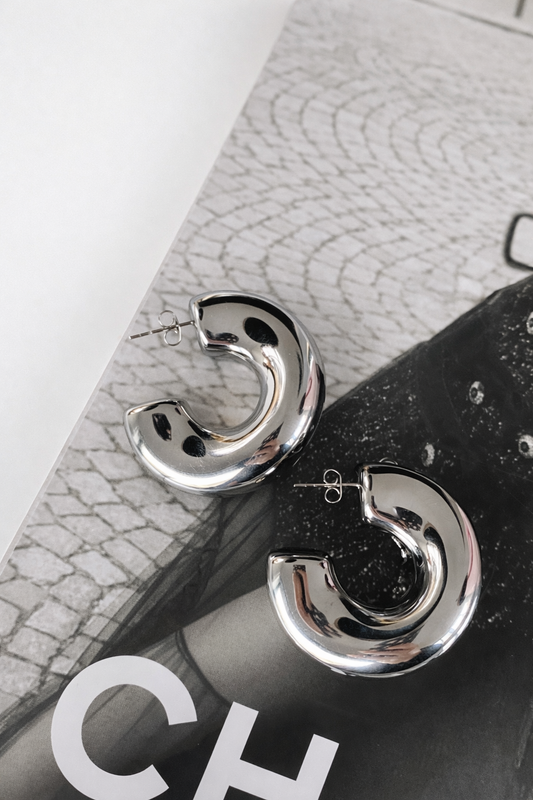 Oorbellen classy hoop SO001 zilver