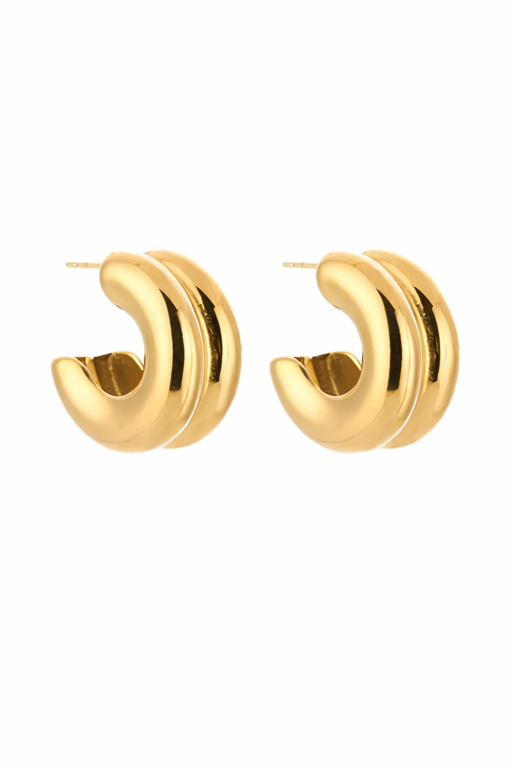 Oorbellen dubble hoop MO001 goud