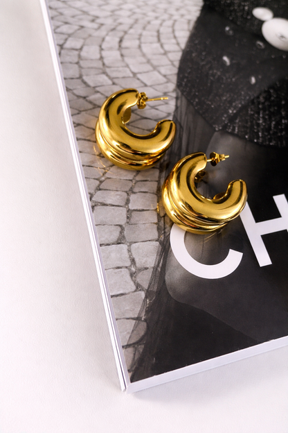 Oorbellen dubble hoop MO001 goud