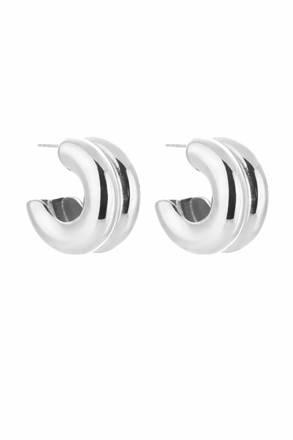 Oorbellen dubble hoop MO001 zilver