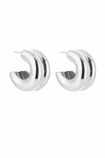 Oorbellen dubble hoop MO001 zilver
