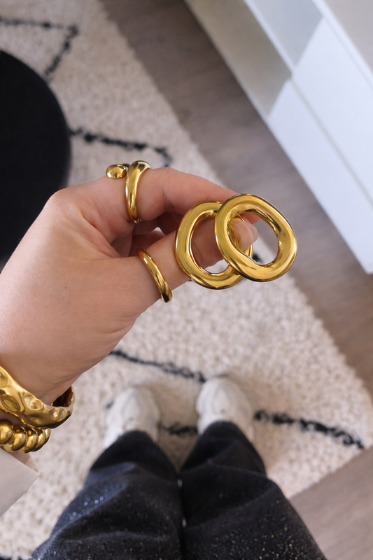 Oorbellen ovaal YO003 goud