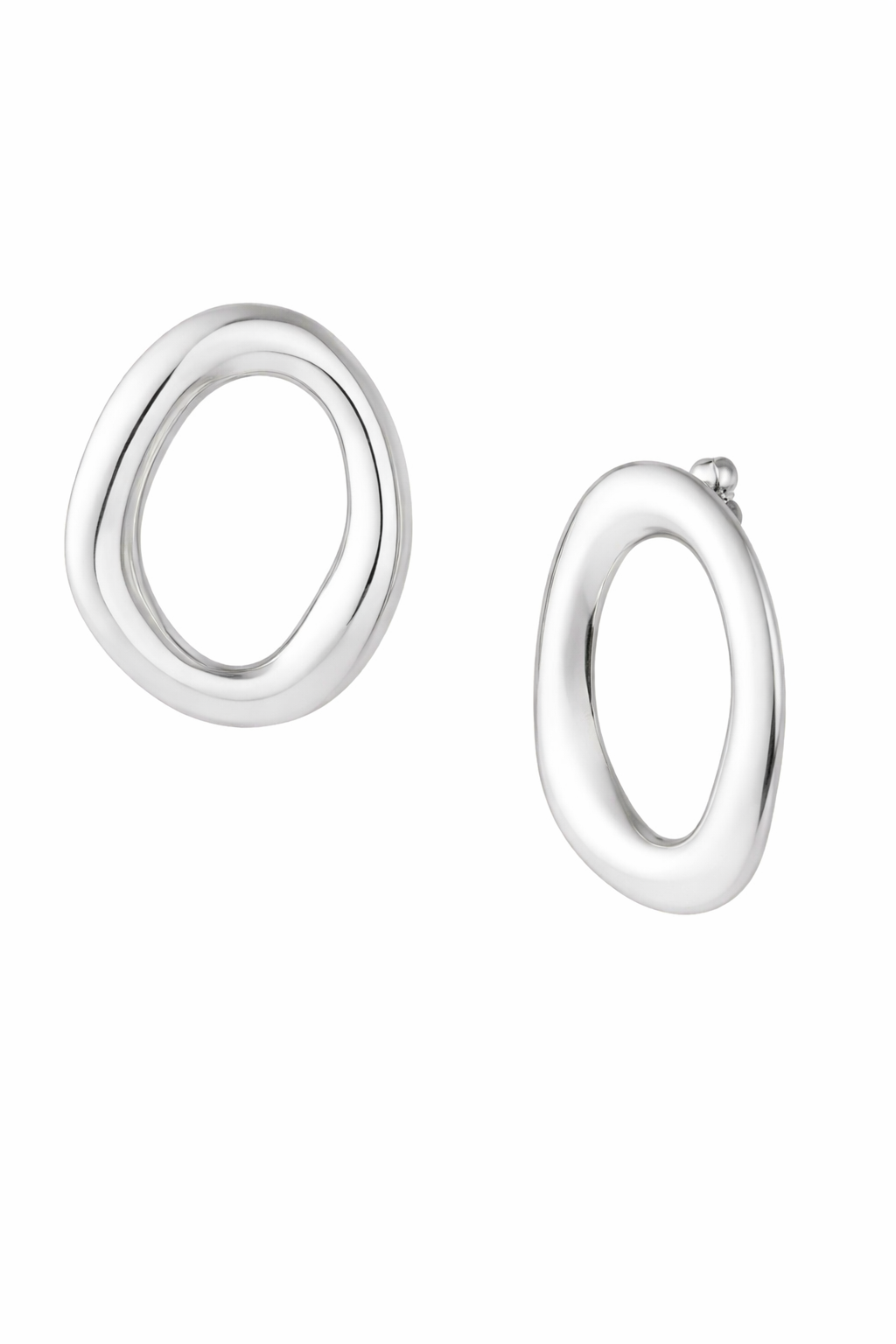 Oorbellen ovaal YO003 zilver