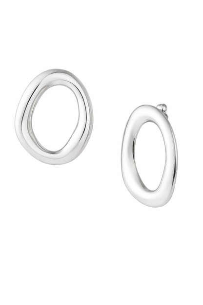 Oorbellen ovaal YO003 zilver