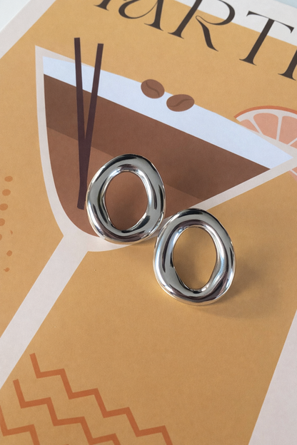 Oorbellen ovaal YO003 zilver