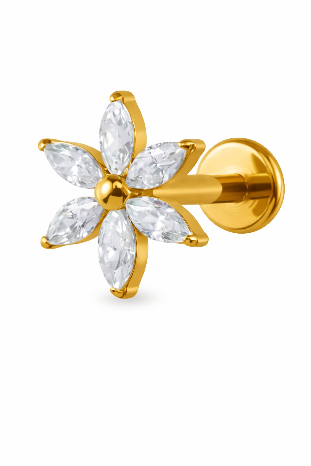 Piercing bloem AP016 goud