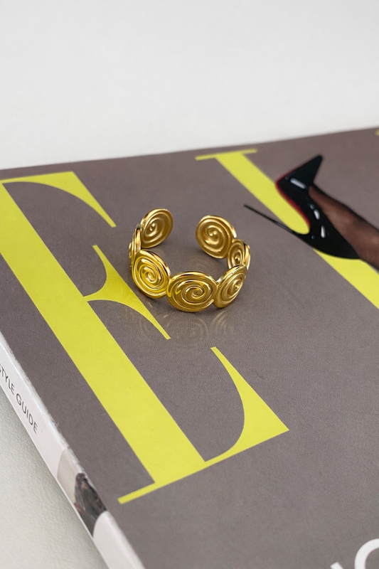 Ring swirl YR003 goud