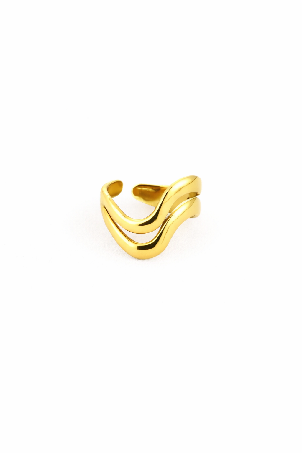 Ring dubble wave MR007 goud