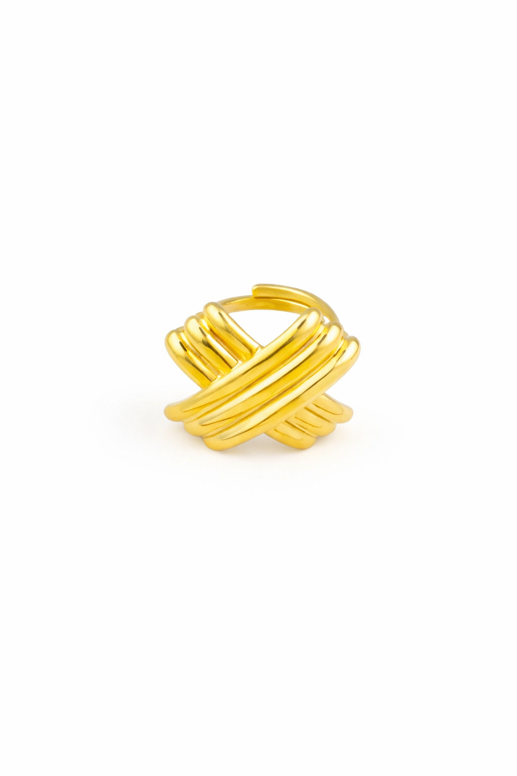 Ring gevlochten SR005 goud