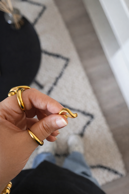 Ring wave MR002 goud