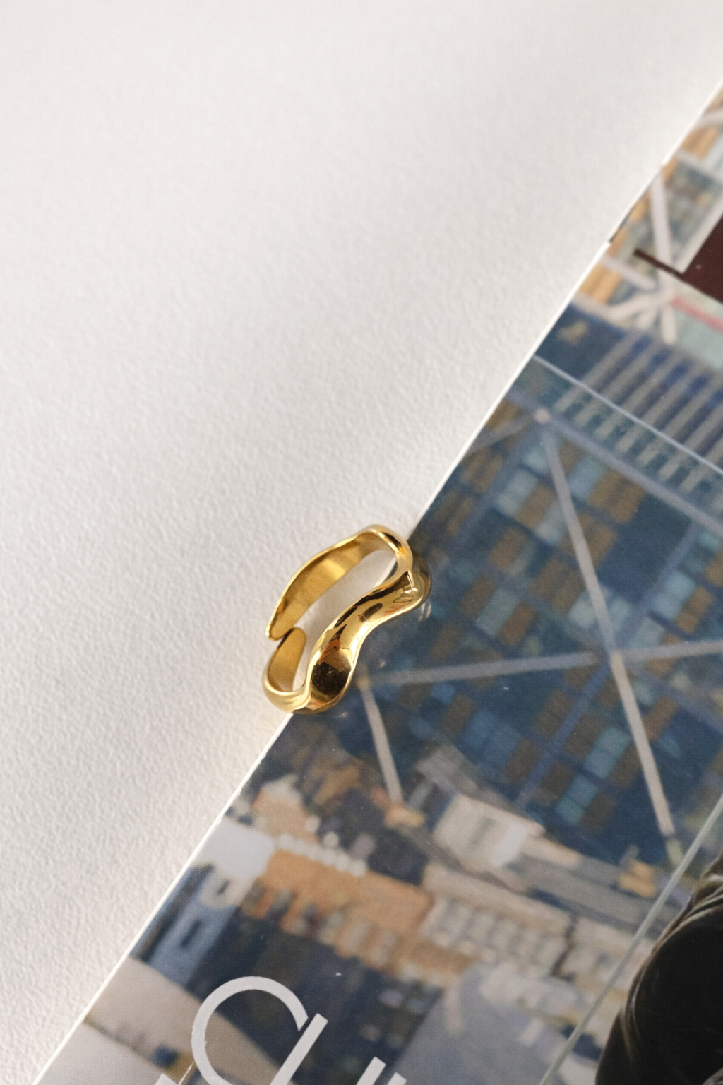 Ring wave MR002 goud