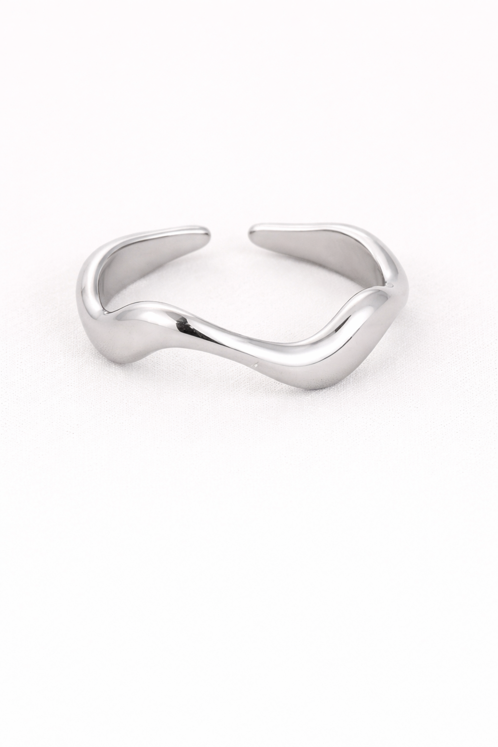 Ring wave MR002 zilver