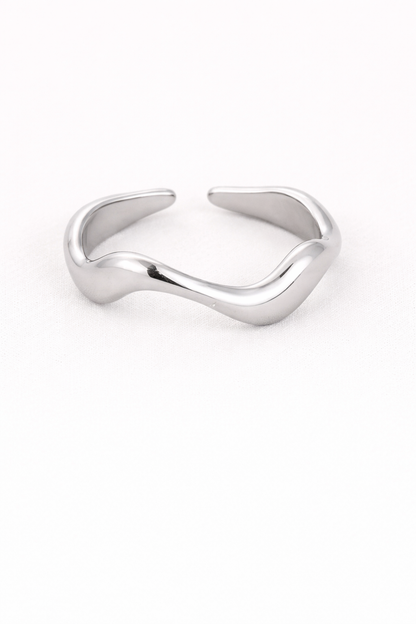 Ring wave MR002 zilver