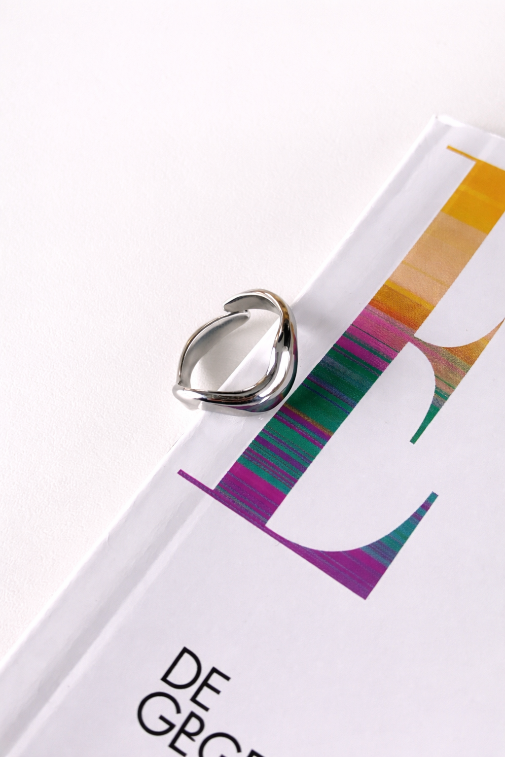 Ring wave MR002 zilver